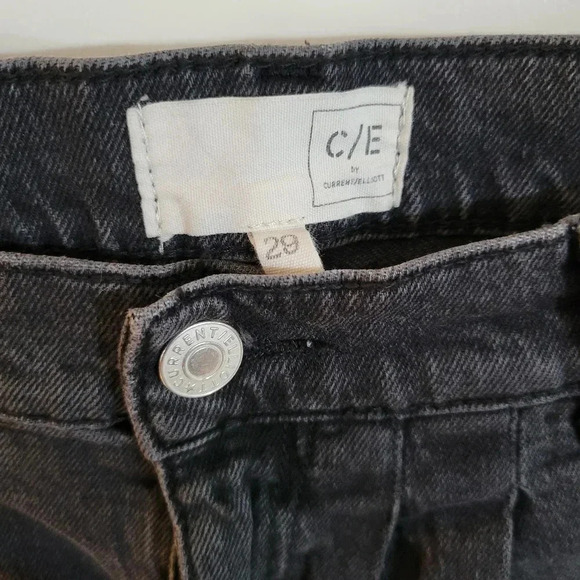 Current Elliot Women’s Washed Black Pleated High-Rise Tapered Denim Jeans |Sz 29 - Picture 5 of 10